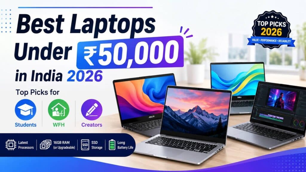 Best Laptops Under 50000 in 2026: Top Budget Picks for Students, Professionals & Creators | GadgetXpedia